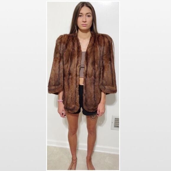 Vintage Carmans Omaha’s Style Center Fur Jacket Womens Luxurious Brown Stole VTG - Picture 3 of 16
